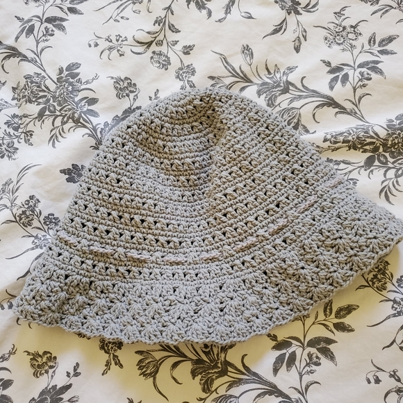 Grey Crochet Bucket Hat - Picture 2 of 4